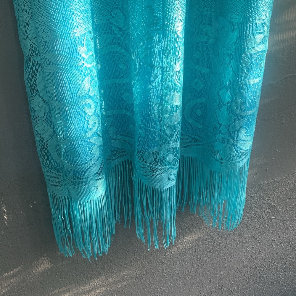 VIP Turquoise Lace Midi Dress - Picture 12 of 15